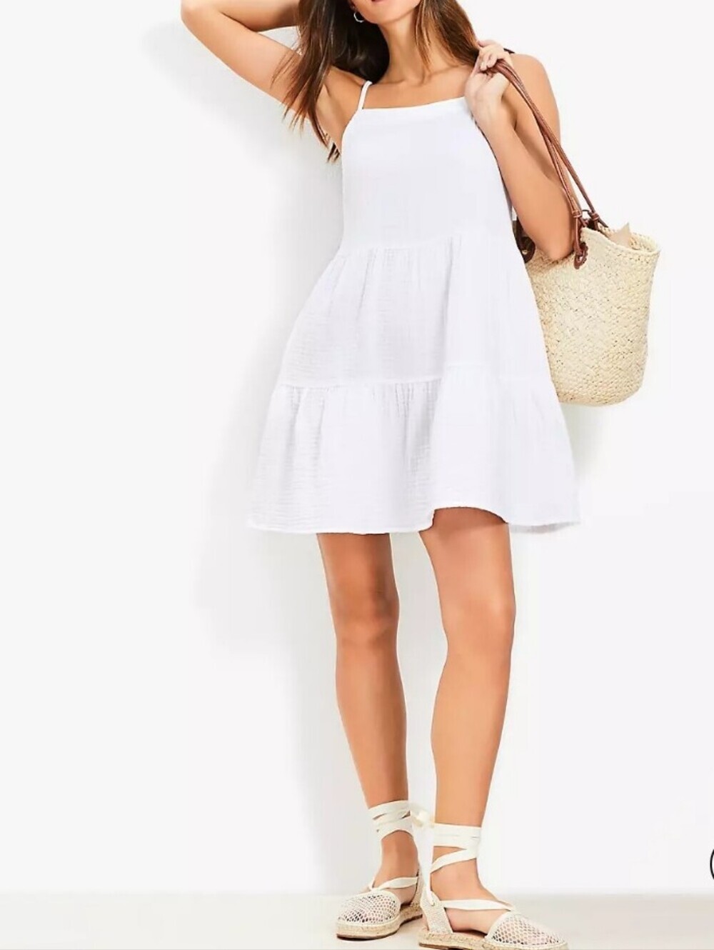 LOFT Beach Triple Cloth Mini Dress, size L